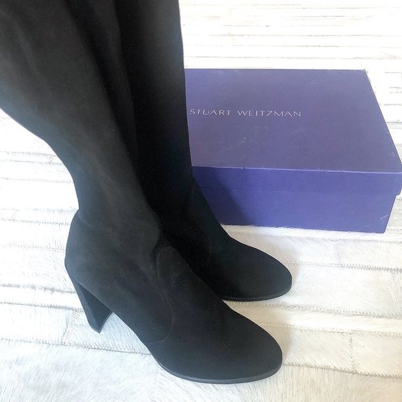 2xHP🎉 Stuart Weitzman Highland Over-The-Knee Suede Boots in Black - Picture 5 of 12